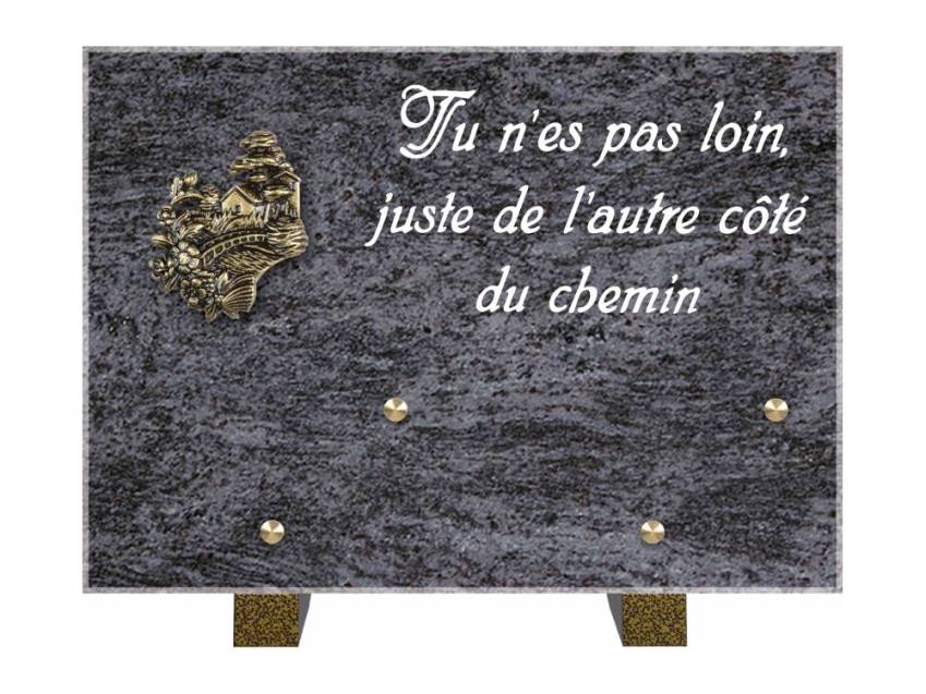 Plaque de granit rectangulaire. Rectangle florilège.