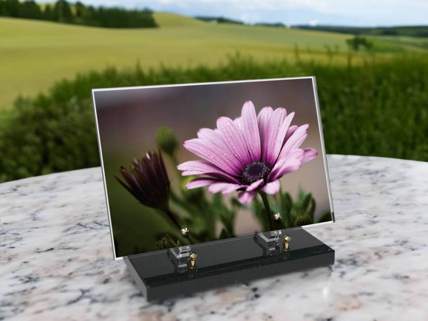 Rectangular Plexiglas plaque of honor.